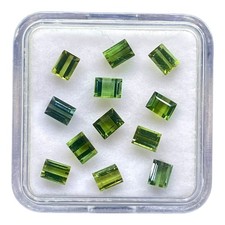 12 Pcs Natural Green Tourmaline 4x3mm Baguette Cut Loose Untreated Gemstones Lot