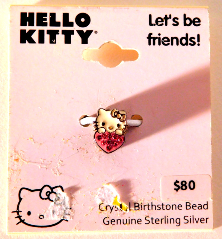 Sanrio Hello Kitty Sterling Silver 925 Rose Pink Crystal Bead NEW