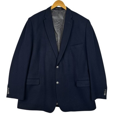 Pierre Laurant Navy Wool Blend Blazer Men s 54L Two Button Sport Coat Jacket