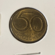 AUSTRIA 1988 AU 50 GROSCHEN COIN