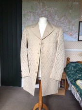 Men's Hector James 40R Ivory Brocade Frock Coat