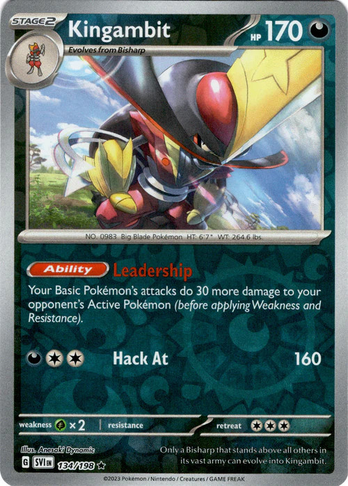 Kingambit - 134/198 - Reverse Holo - Pokemon Scarlet & Violet
