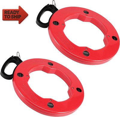 JOIKIT 2 Pack 100 Ft Fish Tape, Electrical Wire Puller, Steel Fish Tape Reel Wi