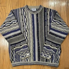 Vintage Tosani 3D Sweater Men Large Coogi Cosby Biggie