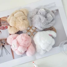 4PCS Cute rabbit keychain, soft plush, suitable for women's keychains