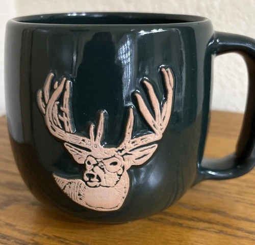 Frankoma Pottery Mug In Ranch Forest Green Glaze Signed On Bottom.