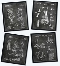 Outer Space Themed Room Decor Decorations Bedroom Boys Room Framed Wall Art P...