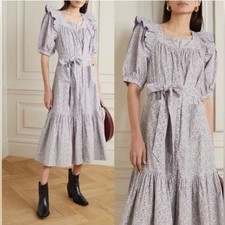 Doen Lavendar Floral Corduroy Malta Dress M