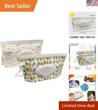 Fashionable Wet Wipe Holder Set - 2 Refillable Pouches for Moms  Travelers