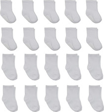 20-Pack Newborn Baby Infant  Toddler Unisex Socks, 0-12/12-24 Months, Assorted