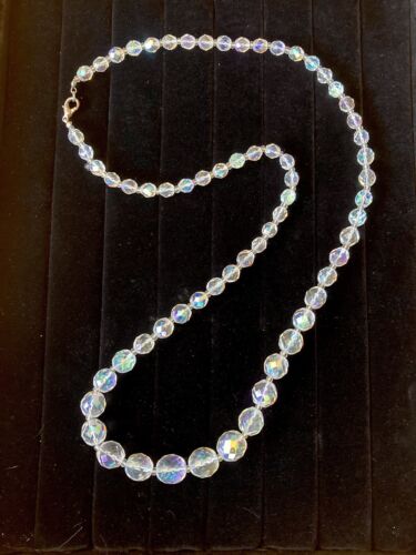 VTG 30” Necklace Aurora Borealis AB Crystal Facete