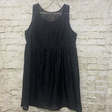 Lane Bryant Womens Plus Size 18 Black Lace Sleeveless A Line Party Dress LBD