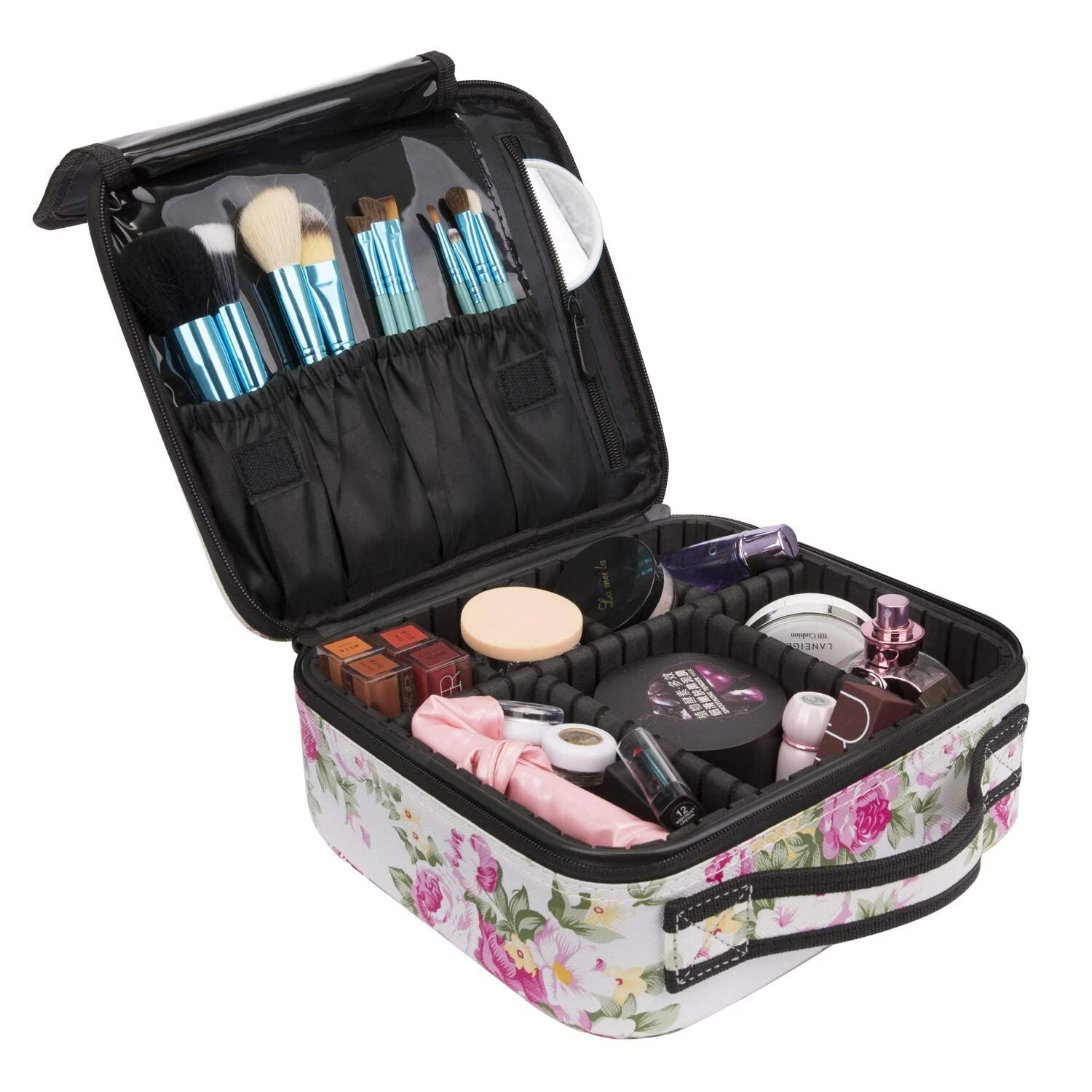 Travel Cosmetic Kit Storage Organizer Toiletry Vanity Box with Adjustable CA