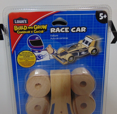 Kit de construcción y crecimiento Lowe's coche de carreras carreras madera manualidades construir coches de ensueño ruedas - Imagen 2 de 4