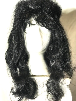 Women's 60'S Style Black Shiny Wig 15-17 inch