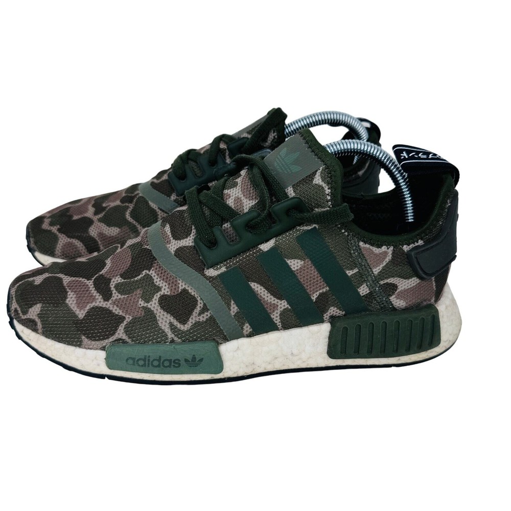 Adidas NMD R1 Boost Running Shoes Duck Camo Sesame Green D96617 Mens Size 8