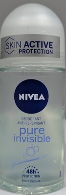 NIVEA Pure Invisible Deodorant Antiperspirant Roll-On, 1.69oz