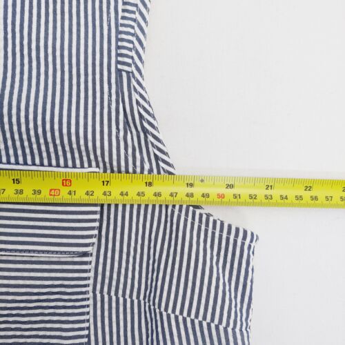 Jones New York Sleeveless Womens Dress Size 10 Grey Blue White Stripe Waist Belt - Picture 9 of 10