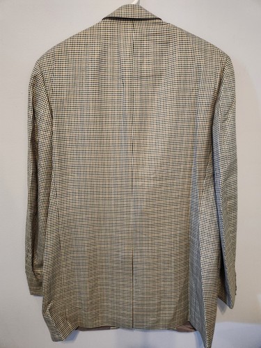 Blazer Abrigo Deportivo Chaqueta 42L John W. Nordstrom Marrón Pata de Gallo Lana Seda - Imagen 11 de 22