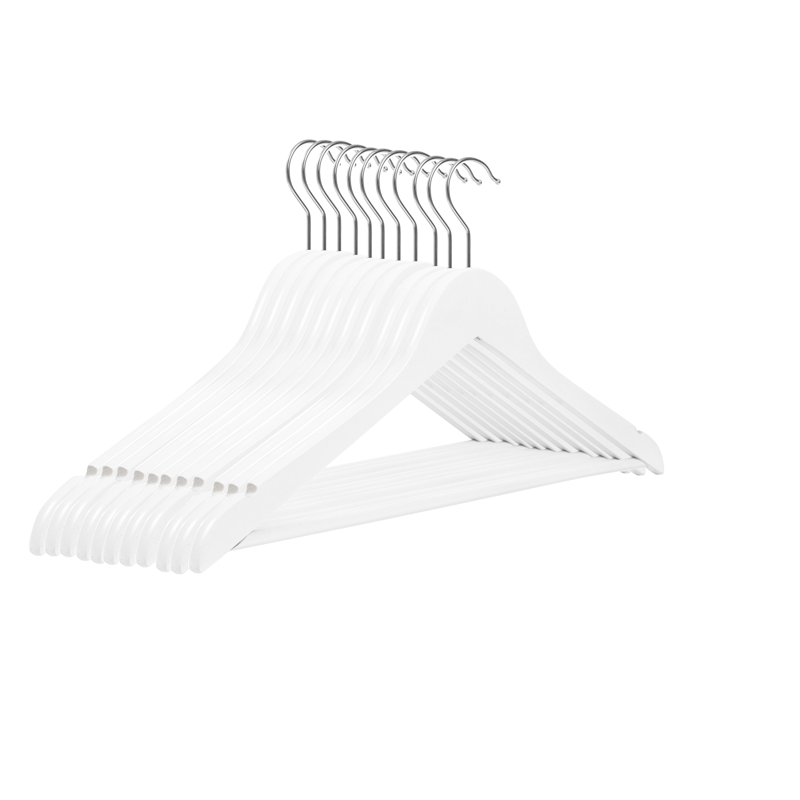 10x Baby Kleiderbügel Aus Buche - Rutschfeste Kinderbügel Weiß