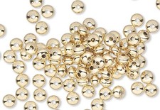 Bead, 100 Gold Plated Brass 3x2mm Smooth Rondelle Beads with 0.4mm Hole