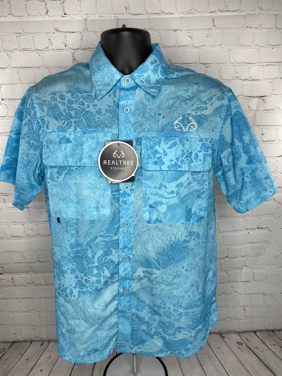 Ocean & Coast Realtree Fishing Mens Shirt Light Blue Size Small