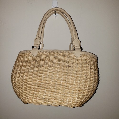 Brand New Brighton Milana Straw Basketweave Leather Roses Purse Rare HTF Summer - Picture 9 of 9