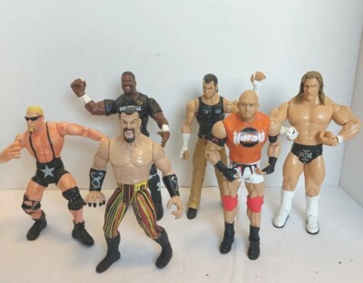 Lot of 6 WWE Wrestling Figures Mattel Titan Jakks Scott Steiner