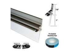 Chrome Framed Shower Door Replacement Drip Rail with Vinyl Sweep - 32" Long