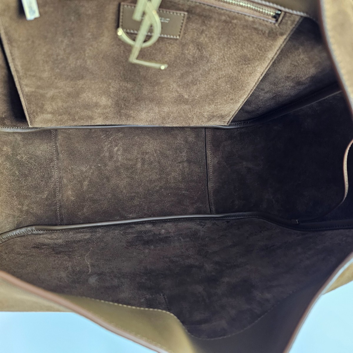 トートバッグ SAINT LAURENT Caramel Suede Amalia Shopping Bag AMALIA in silk twill | Saint Laurent | YSL KR