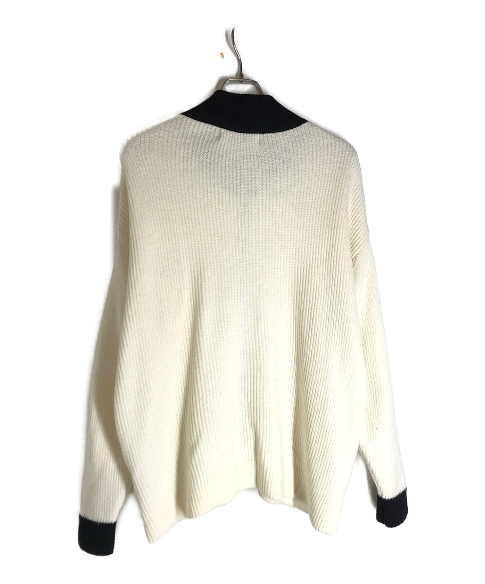 CULLNI 23AW high neck zip up knit Size: 1 Black x white Men CULLNI 23AW high neck zip up knit Size: 1 Black x white Men