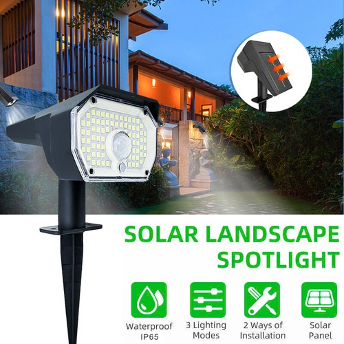 1-12 Pcs Solar 76-LED Flood Lamp Spotlights Outdoor Garden Wall Landscape Lights - Picture 4 of 22