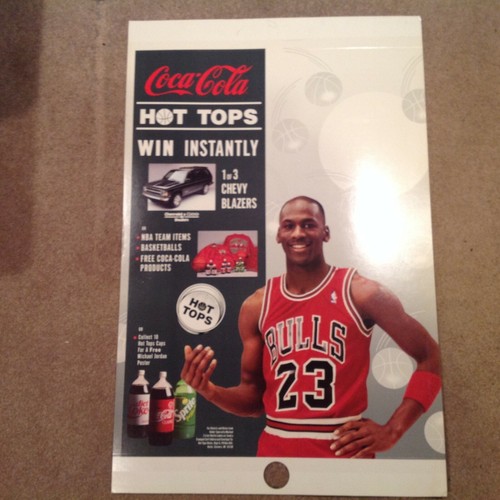 1990 VINTAGE MICHAEL JORDAN COCA COLA PROMO POSTER 18X28 Great 