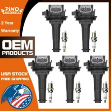 5X OEM New Ignition Coils & Spark Plugs Kit For Volvo C30 C40 C70 V70 XC70 UF517