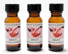 3 Merlot 1/2oz Premium Grade Scented Fragrance Oil Crazy Candles