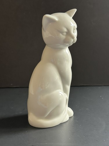 Ironstone Katze Figur MCM Vintage Toyo Japan Kätzchen weiß Statue 8 Zoll - Bild 5 von 21
