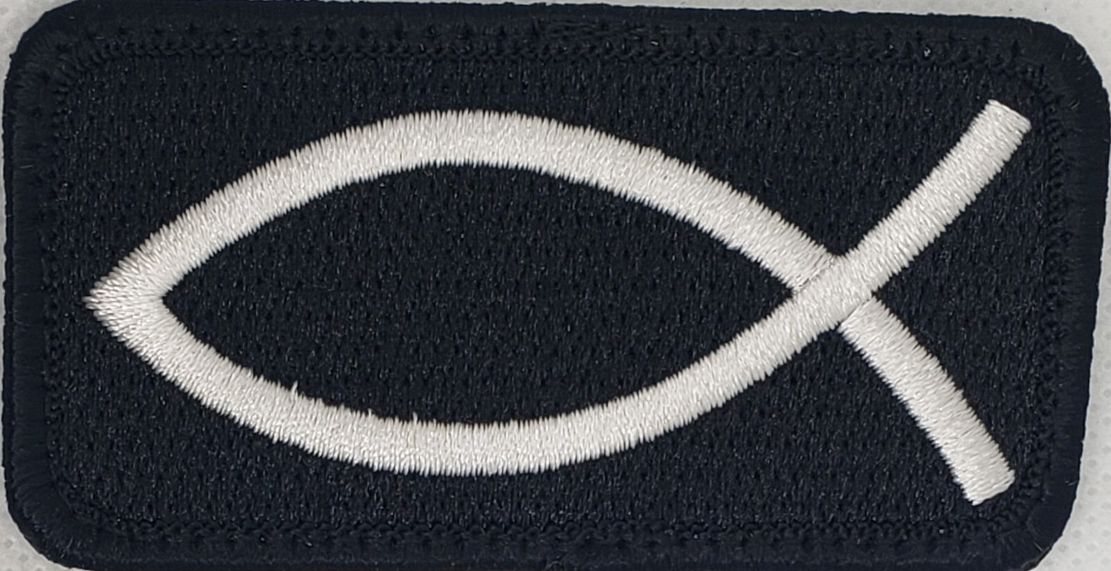 🔥 FISH Black White Tactical Embroidered Patch Jesus Fisherman Christianity SWAT