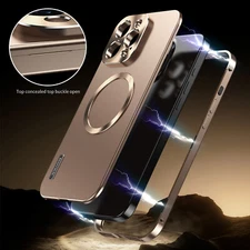 For iPhone 17 Pro Max 16 15 14 Pro Aluminium Metal Bumper Magnetic Mag Safe Case