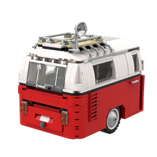 Remolque de caravana para 10220 T1 cámper furgoneta autobús construcción juguetes conjunto construcción hágalo usted mismo juguetes - Imagen 5 de 5