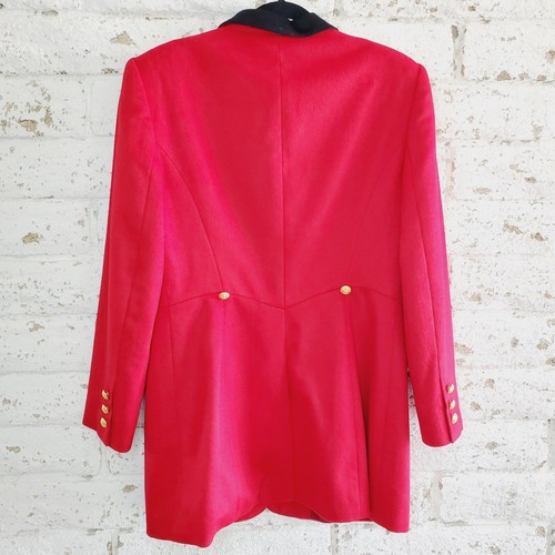 VTG ESCADA Piacenza Womens Red Rabbit Blazer Oversize Jacket Equestrian SZ38 USM - Picture 2 of 15