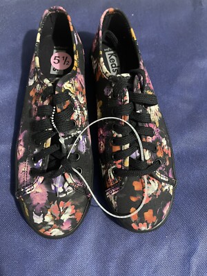 Keds Adorable Black Floral Sneakers Super Comfy Softerra sz 5.5 NWOB