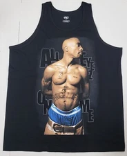 Tupac Shakur Tank Top T-Shirt 2Pac West Coast Rap Men's XL Vest Black New
