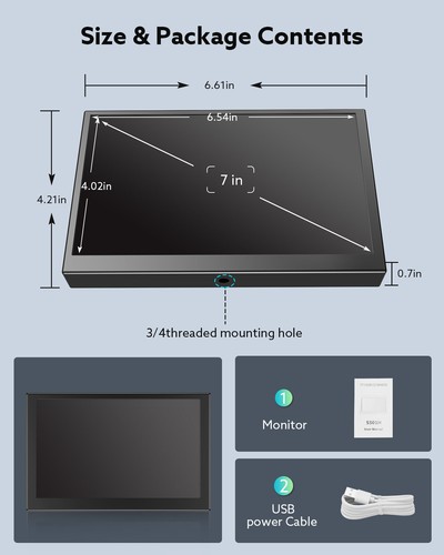 Eyoyo 5in HDMI Monitor USB-C Portable Computer Second Screen CCTV Gaming Display - Picture 23 of 26