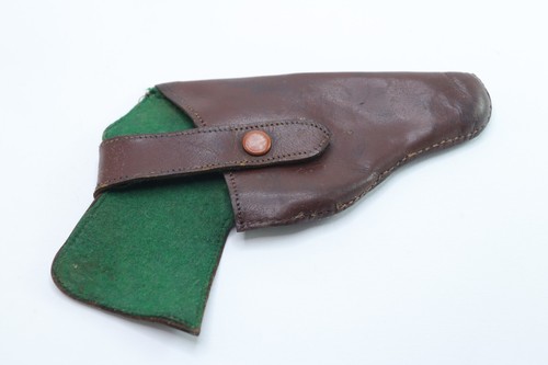 Vintage Leather Revolver Holster, Brown & Green Holster Case Original - Picture 4 of 14