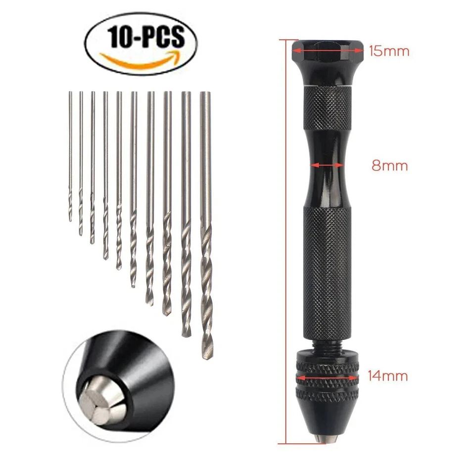Drill Bit Set Hand Model Craft Rotary Tools + 10 Twist Drill Bit 0.8-3.0mm - Image 4 of 4