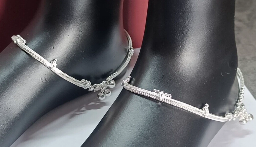 Silver Anklet for Women Girls length 11 inches approx