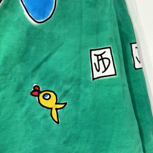 vintage 90’s hand painted big lips heart fish Art To Wear summer dress Size S - Picture 3 of 8