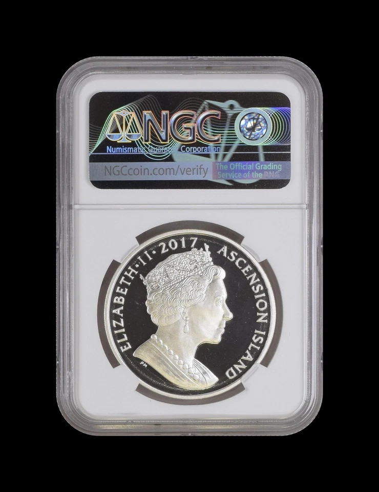 ASCENSION ISLAND. 2017, Crown, Silver - NGC PF69 - Top Pop 🥇 Princess Diana - Image 4 of 4