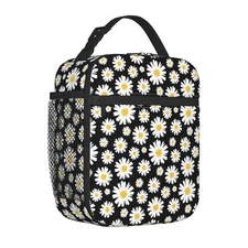 Daisy Floral Lunch Box for Girls Women Insulated Cooler Picnic Bag for School...