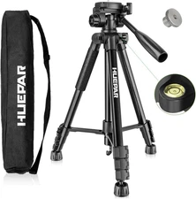 Huepar Professional Laser Level Tripod, 57-inch Adjustable 57 Inch, Black 